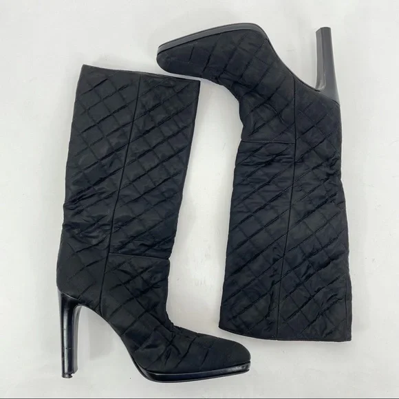 Miu Miu Tall Boots Size 38 1/2 Black - Picture 7 of 16